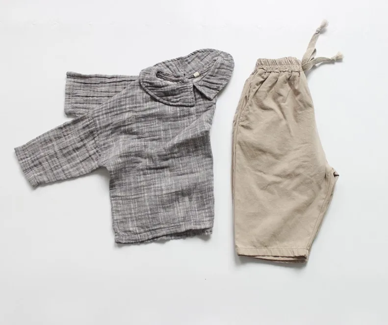 Korean Style Girls Cotton Linen Blouse Long Sleeve Fashion Autumn Girls Shirt 2-7t