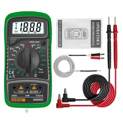 Multimètre multifonction en Silicone An8205c, antichute, précis et Durable, rétro éclairage, conservation des données 