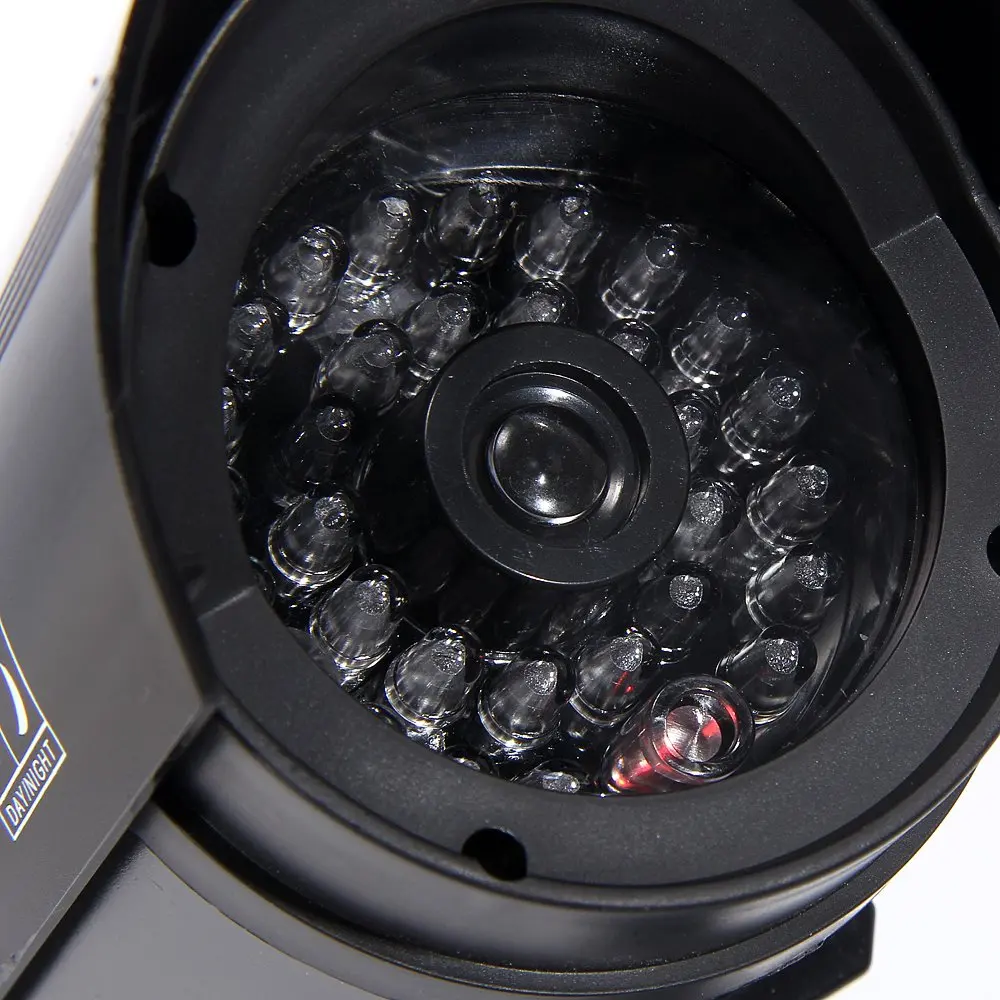 Dummy Camera 4 Pack Outdoor Fake Dummy Security Camera LED Light CCTV Surveillance False Camera Black