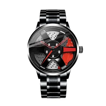

Pro Racing Unique Watch Men Rims Hub Watch Sports Car Wheel Design Stainless Steel Waterproof Wristwatch LXH