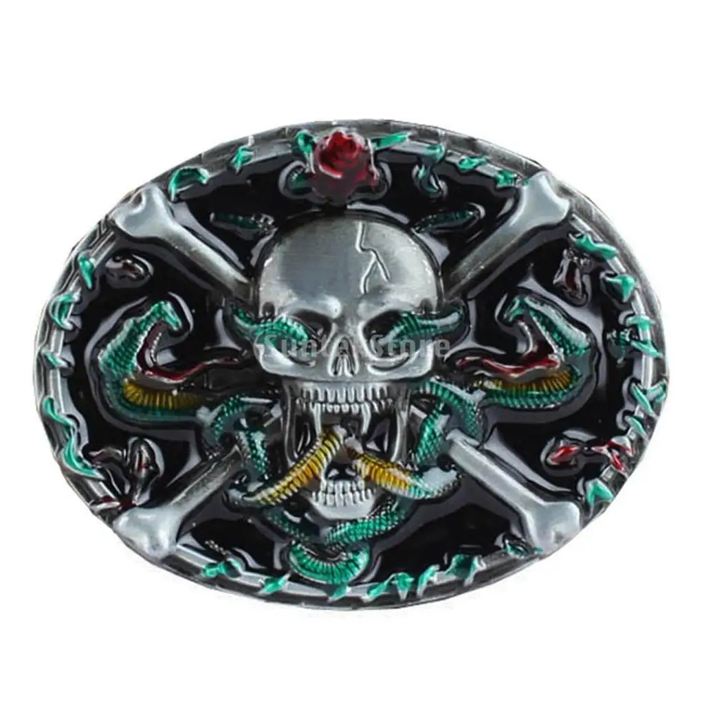 Punk Vintage Rock Biker Accessories Bucklt Gothic Punk Metal Belt Buckle Skeleton Skull Beauty Buckle for Belt 