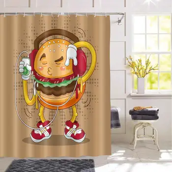 

Fashion baby Cartoon Printing Polyester Fabric Shower Curtain Bathroom Nordic Waterproof Bath Screen Curtains Home Decoration