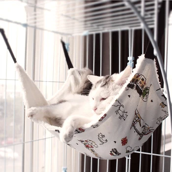 

Cat Sleeping Bag Mat Hanging Double-sided Cat Hammock Available Warm Cat Bed House Pet Supplies kennel cute sleeping bed