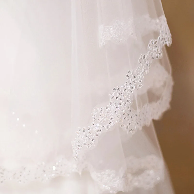 Белая/слоновая кость свадебная фата 1,5 м короткая свадебная вуаль для женщин Однослойная аппликация вуаль свадебные аксессуары для свадьбы