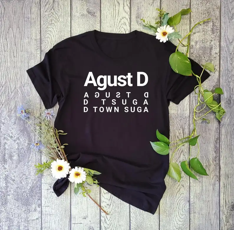 Agust D футболка для женщин и мужчин Kpop Suga AgustD хлопковая с коротким рукавом унисекс