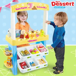 Новые продукты детская модель игровой домик кухонные инструменты макияж Касса стол доктор мороженое игрушечные тележки