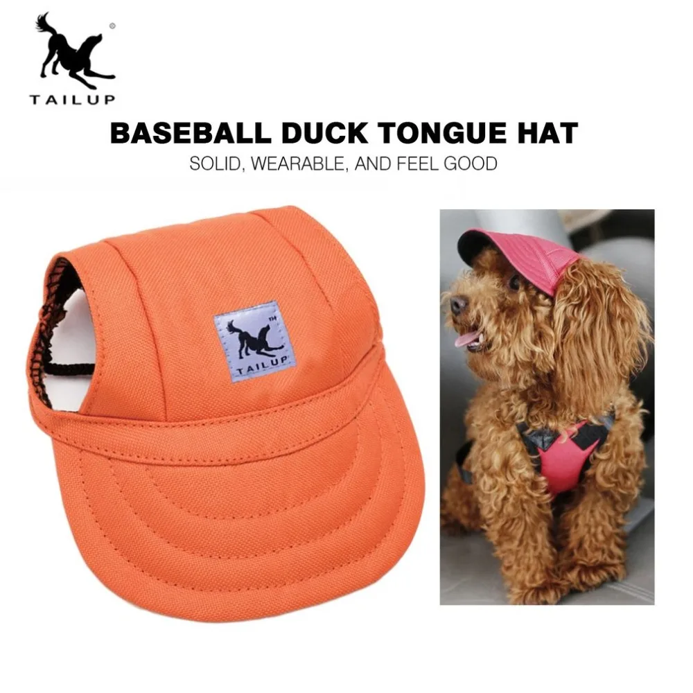 Fashion Dog Cat Baseball Visor Hat Cap With Ear Holes Oxford Cloth Canvas Sunbonnet Adjustable Strap Pet Accessories