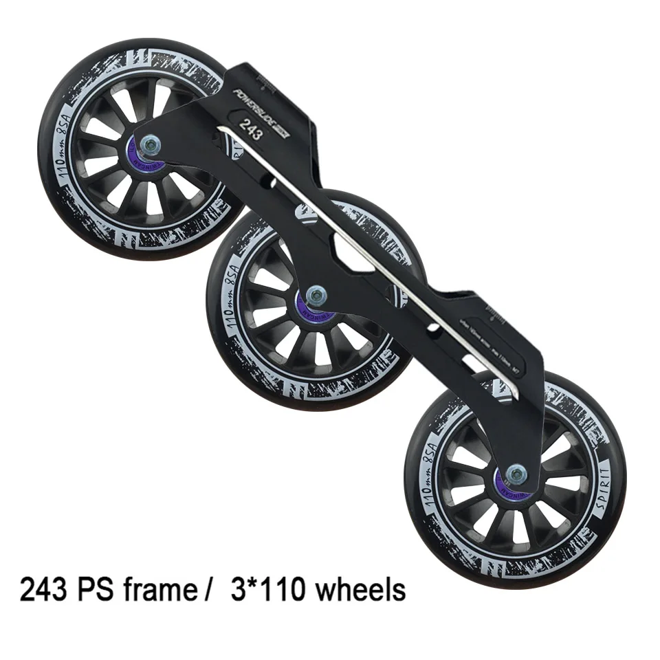 

Powerslide Speed Inline Skate 3*110mm Frames 243mm With 100mm Infinity or 110mm Skating Wheels 165mm Distance Patines Base