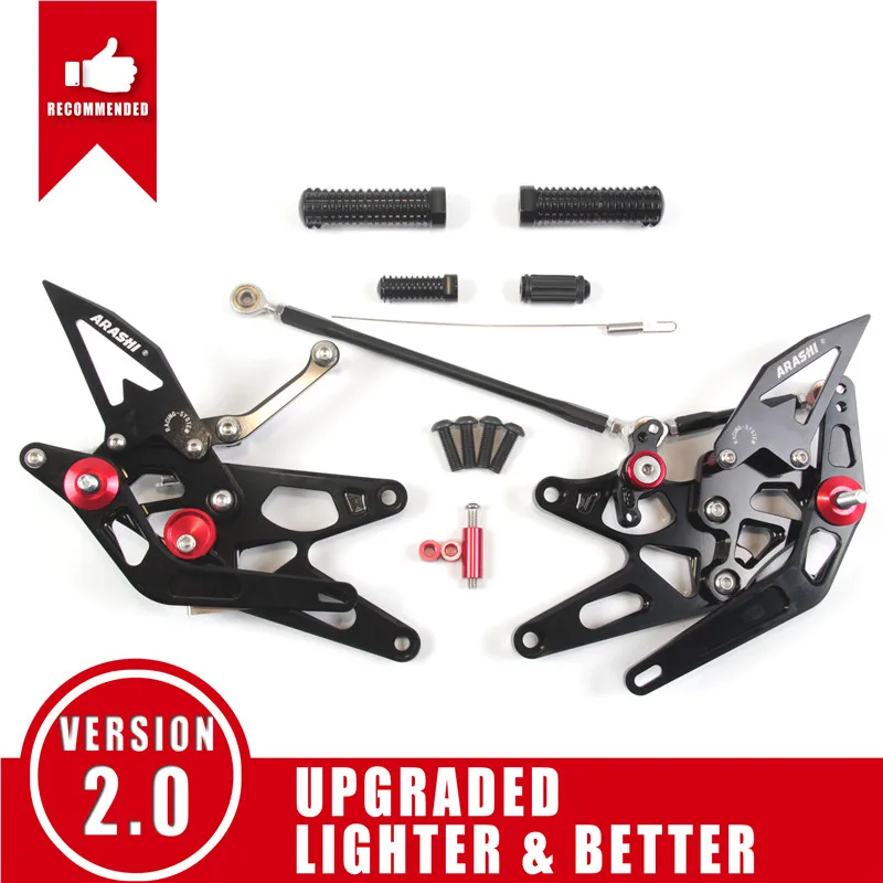 Араши для YAMAHA YZF R1 2004-2005 ЧПУ Регулируемая подножка подножки мотоциклист Rearset подножки YZF-R1 2004 2005 2006 - Цвет: Black