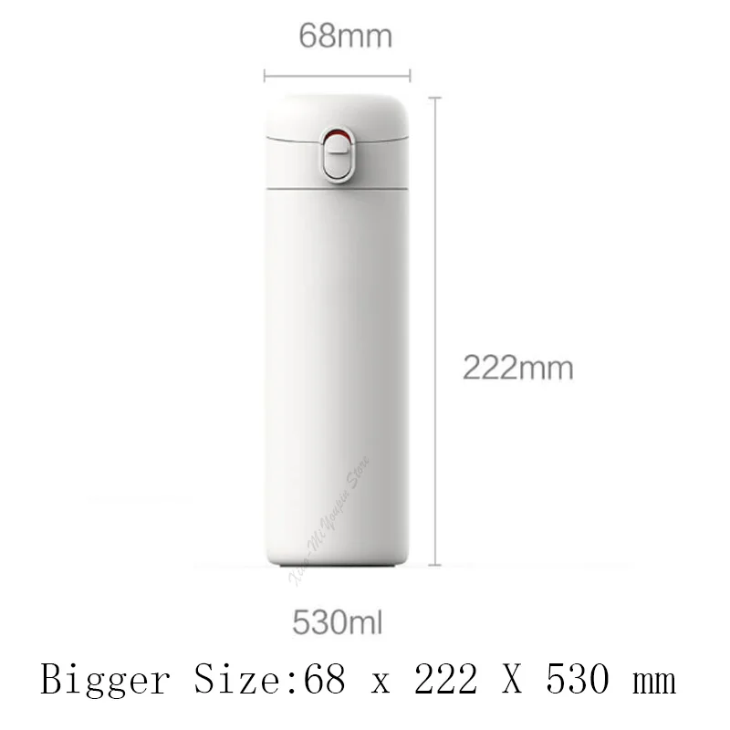 530ml Xiaomi Pinlo 400 мл/530 мл Питьевая Вакуумная чашка из нержавеющей стали холодная 6 часов колба бутылка для воды одной рукой на изоляционный замок - Цвет: 530ml