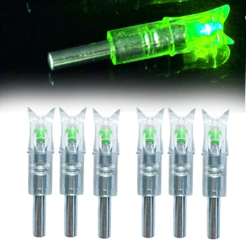 

6pcs Plastic Led Automatic Light Outdoor Sports For Archery Tail Shaft Accessories Lighted Nocks Battery Powered Crossbow Bolts