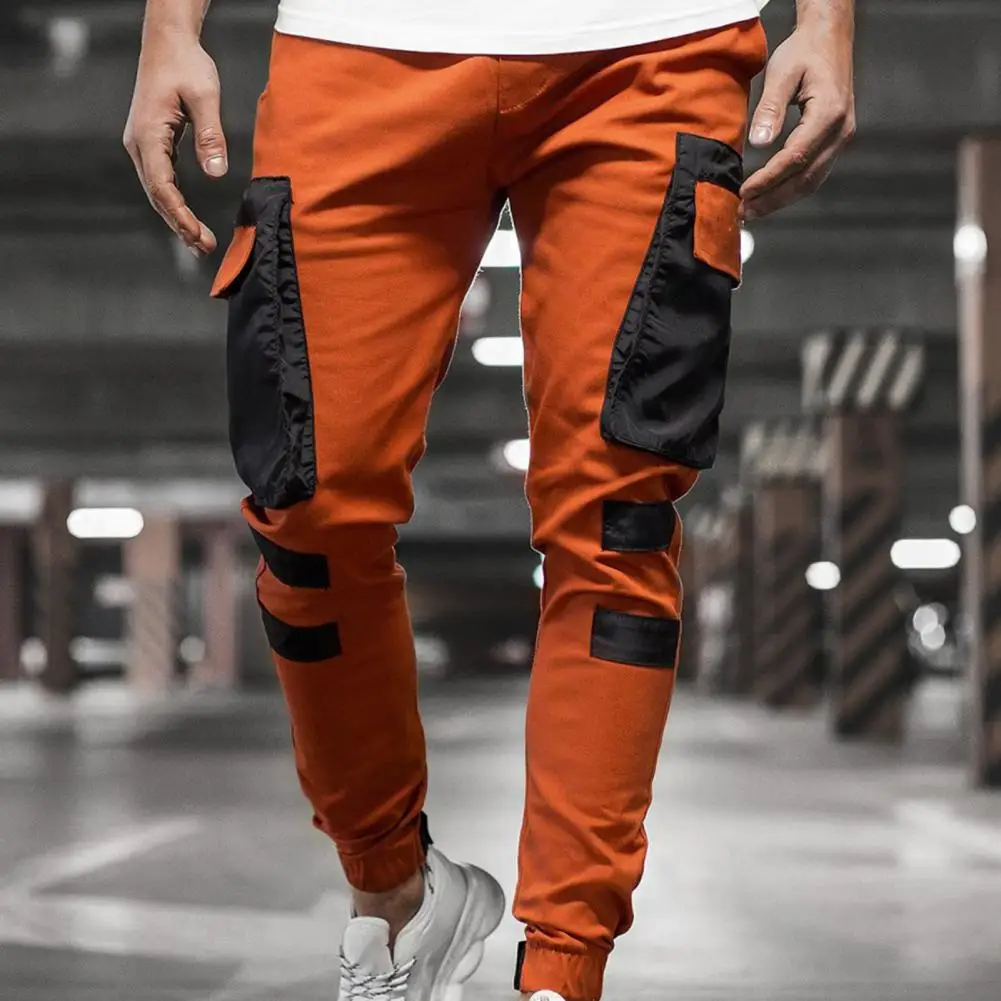 2021 Harem Joggers Pants Men Large Side Pocket Fashion Contrast Color