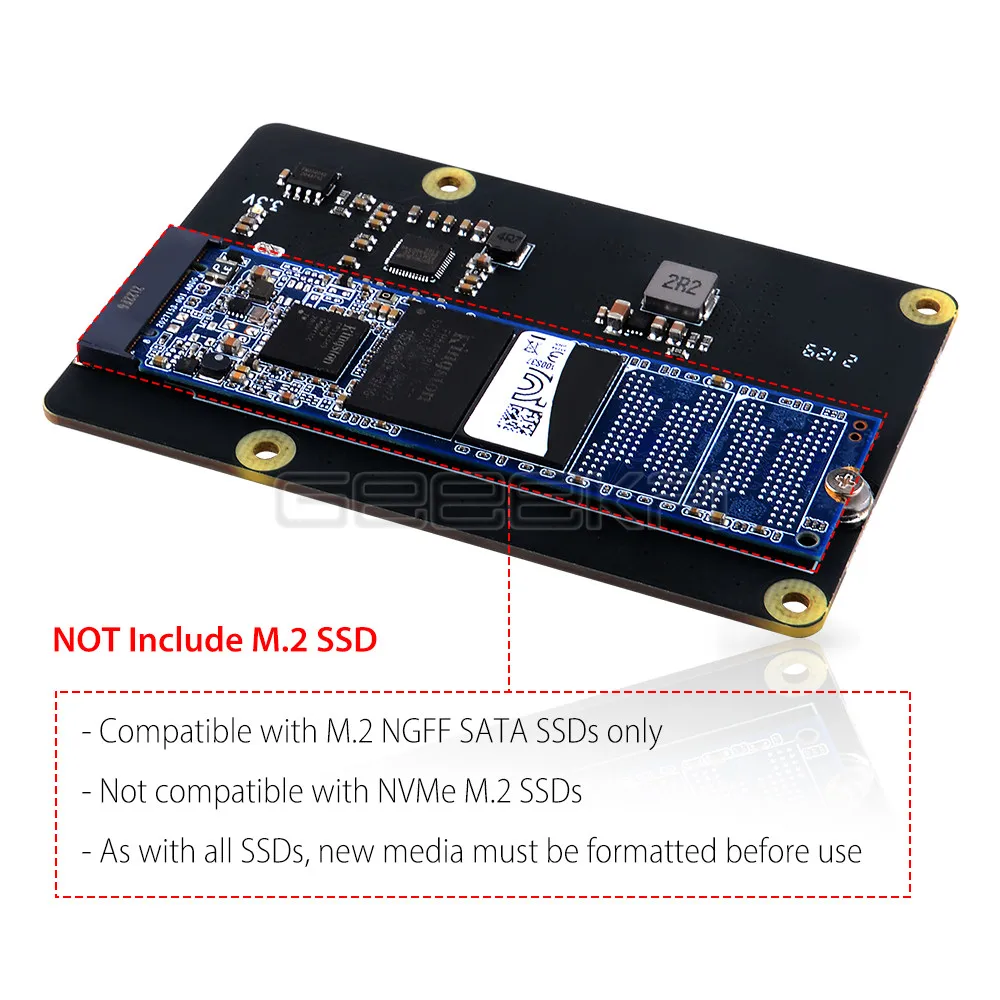 GeeekPi   X862 m.2 NGFF 2280 SATA SSD Ȯ , USB 3.1  ,   4B ( B)