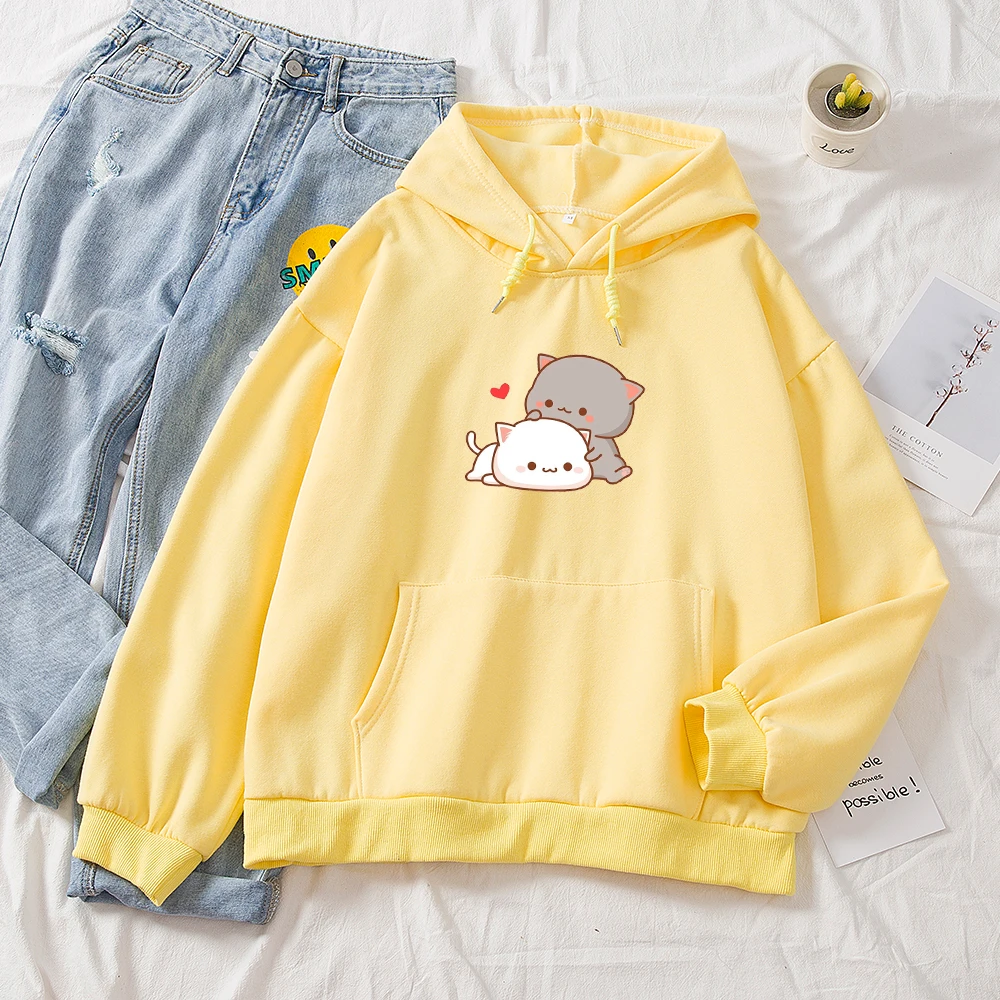 

Spring Cute Sweatshirt Hoodies Women Aesthetic Graphic Hooded Hoodie Oversized Streetwear Kawaii Japan Style Sweatshirts Girl