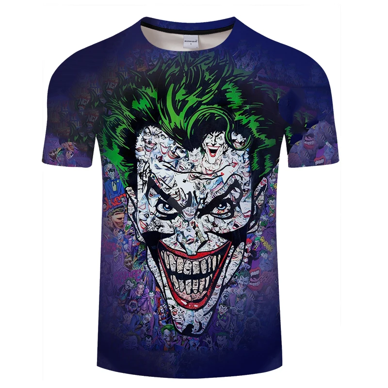 Футболка The Joker Мужская дышащая модная тенниска в стиле хип-хоп уличная одежда
