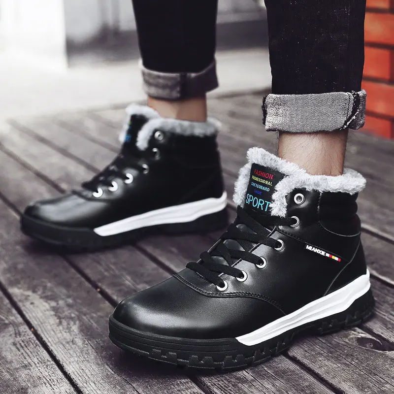 

Men Boots Ankle Autumn Winter Warm Boots Unisex Fashion High Top Sneakers Botas Hombre Fur Boots Snow Shoes
