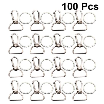 

100 pcs Keychain Accessories Practical Zinc Alloy Multifunction Keychain Buckles Snap Hooks Key Rings for DIY