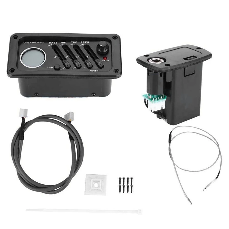 

EQ-7545T 4-Band Acoustic Guitar Built-In Piezo EQ Equalizer Pickup with LCD Tuner