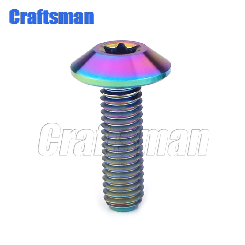 1 шт. Craftsman titanium Ti M6 X 12 15 20 и M5X15mm болт с головкой Torx для велосипеда, мотоцикла - Цвет: Rainbow