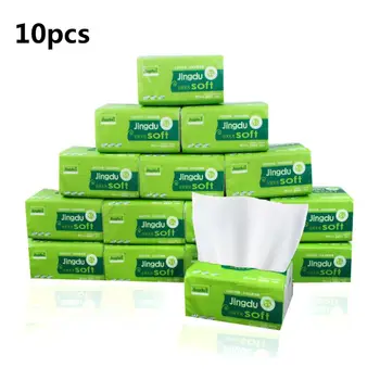 

10 Bags 3-Layers Extractable Toilet Paper Soft Bamboo pulp Pumping Tissue Napkin