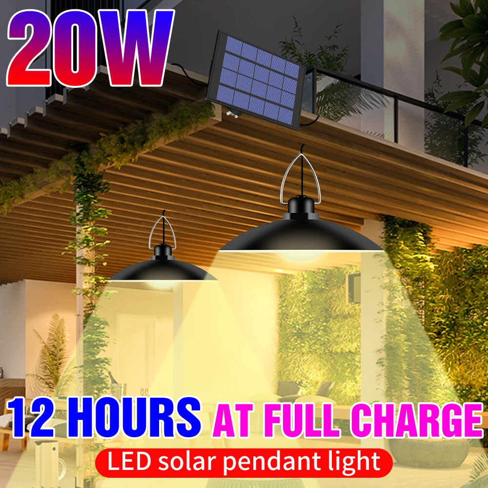 

Double Head Solar Emergency Lamp Outdoor Waterproof Wall Light 20W 50W Yard Pathway Solar Chandelier Light Bulbs For Courtyard