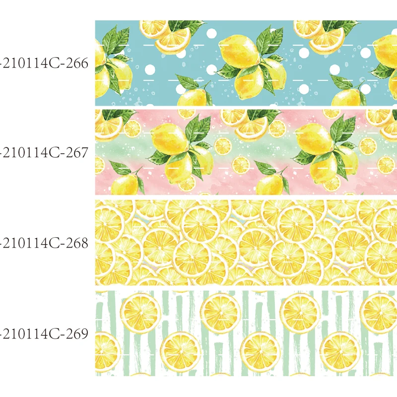 

lemon pattern printed grosgrain ribbon(50 yards/lot) New arrival 22mm 25mm 38mm for DIY decoration bows
