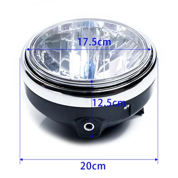 

12V Head 35W Lamp Universal Turn Signal Round Halo 17.5cm 7" Motorcycle