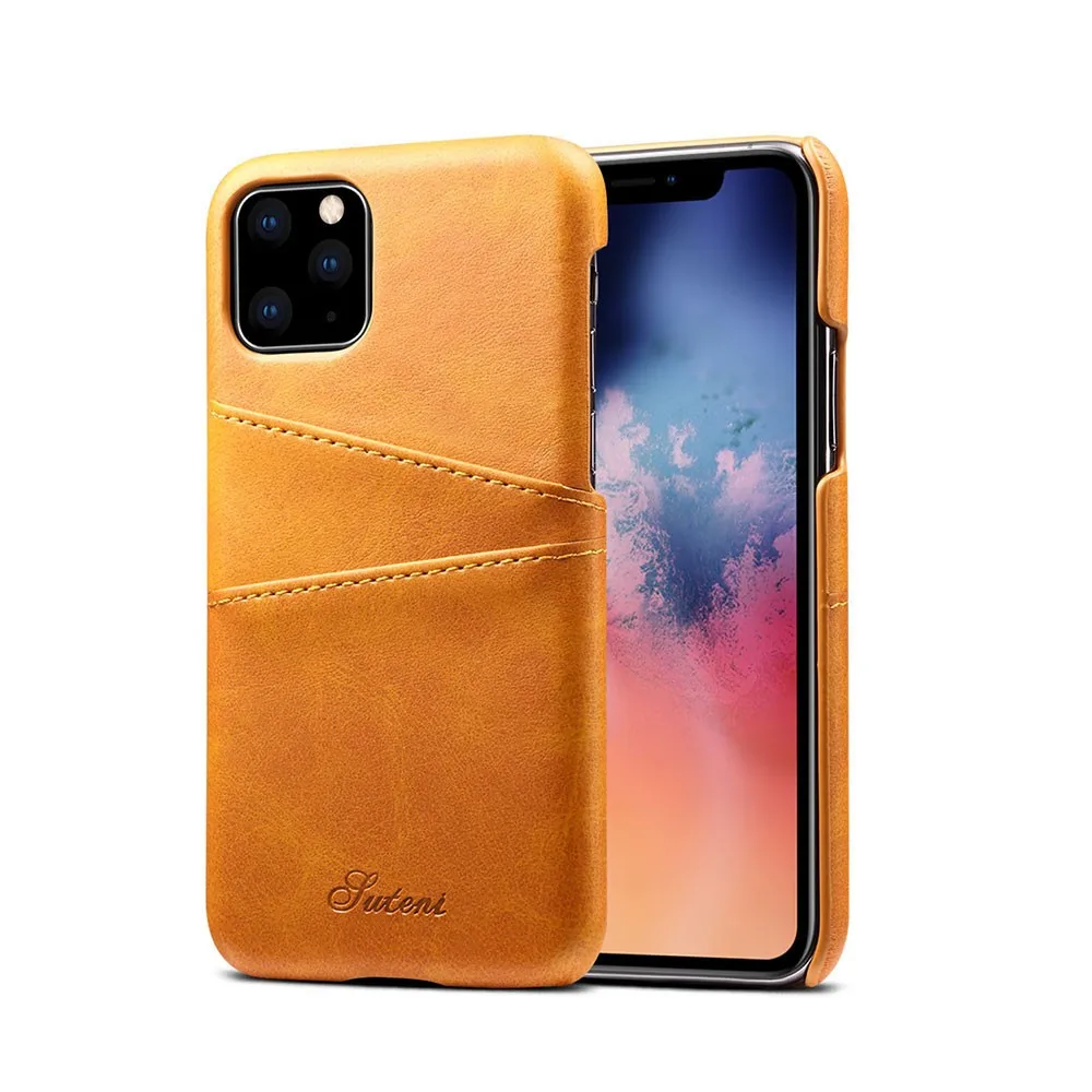 

For iPhone 11 Pro Max 6.5'' Phone Case for iPhone 11 6.1'' Retro Leather Soft Edge Storage Back Case for iPhone 11 Pro 5.8''