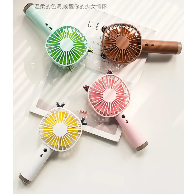 Мультяшный вентилятор USB Перезаряжаемый летний кулер Настольный маленький