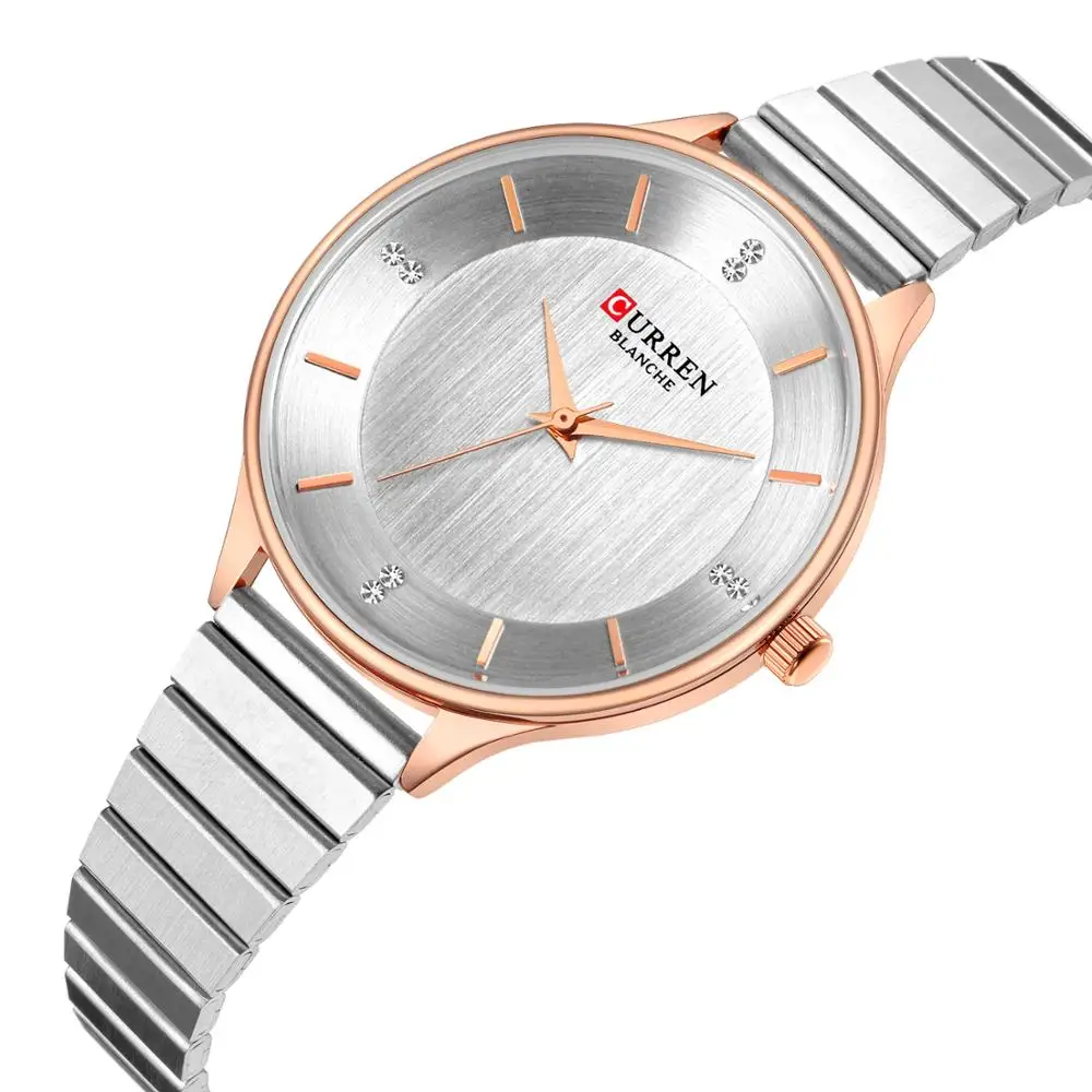 

CURREN Women Watches 2019 Newest Ladies Watch Rhinestone Wristwatch Silver Stainless Steel Business Quartz Watches Waterproof