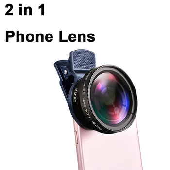 12X Macro Phone Lens HD Camera Lens 0.45X Super Angle for iPhone 13 12 11 Pro MAX Samsung Xiaomi Huawei Mobile Phone Camera Lens