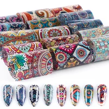 Микс 16 шт./лот Переводные бумажные украшения для дизайна ногтей микс Ретро цветок лоза DIY наклейки для ногтей Фольга слайдер советы SA2007