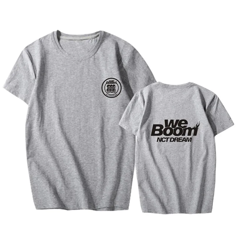 NCT DREAM Album We Boom, футболка в Корейском стиле, футболки в стиле хип-хоп, топы с короткими рукавами, футболки PT1157 - Цвет: A Grey