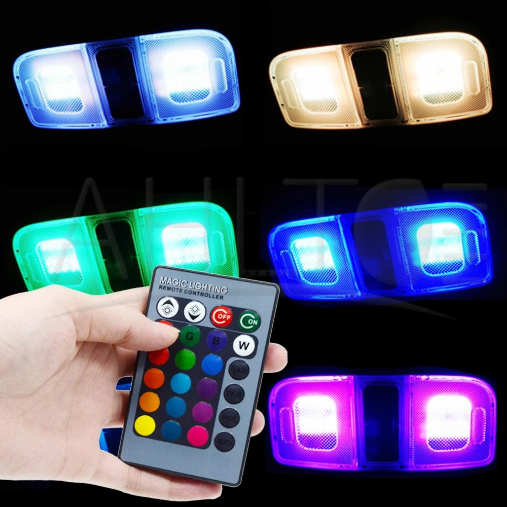 2 шт. Автомобильные светодиодные лампы T10 RGB 5050 24SMD BA9S DC 12 В|Декоративная лампа| |