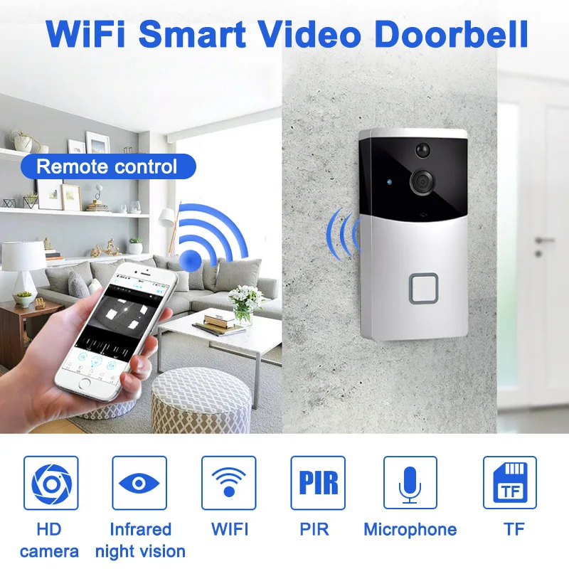 

Newly Smart Intercom WI-FI Video Phone Door Bell Camera PIR IR Alarm for Apartments 999