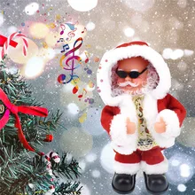 Танцующий Санта Клаус поющая кукла Плюшевые Рождественские куклы в солнцезащитных очках Санта танцующий электрическая музыкальная игрушка Рождественский подарок