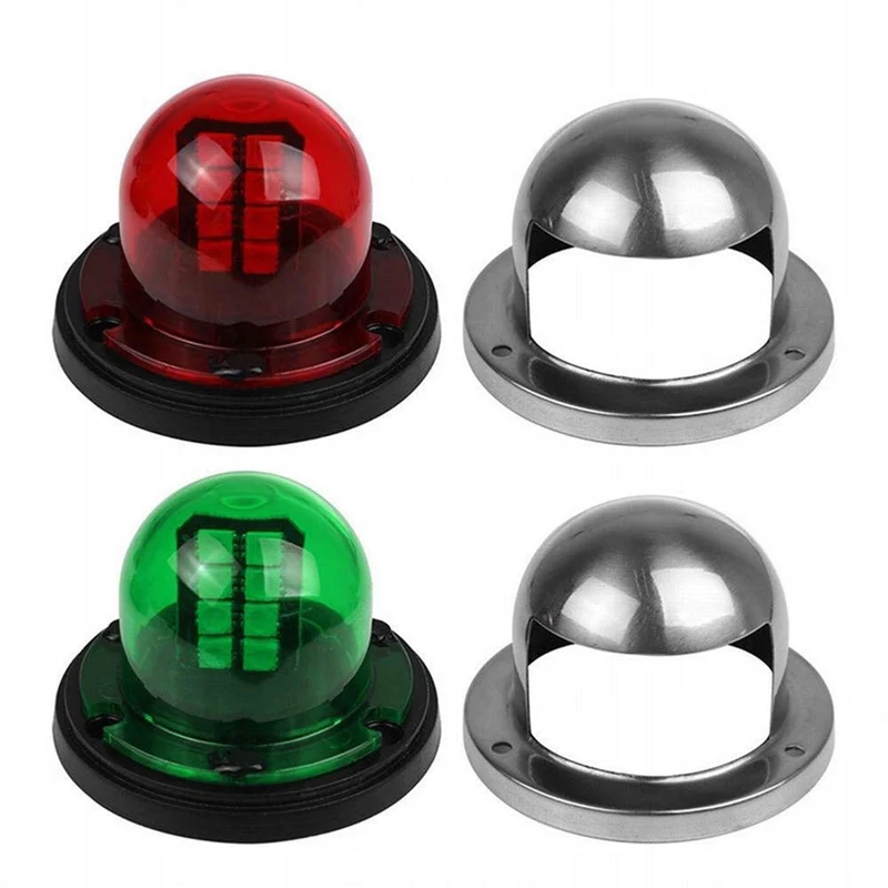 2pcs Stainless Steel LED Bow Sailing Signal Navigation Lamp Red Green Light For Marine Yacht Pontoon Boat Accessories L1