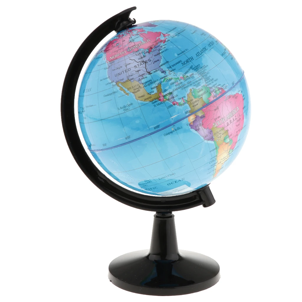 16cm Desktop Rotary Sphere Globe World Globe Model Geography Educational Toy for School Classroom Teaching Aids Students Kids