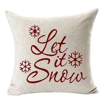 

Let It Snow Beautiful Snowflakes Merry Christmas Gifts flax Throw Pillow Case Cushion Cover Home Office Living Room Decorative S