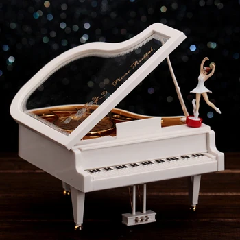 

Mechanism Classic Musical Box Piano Shape DIY Craft Home Office Table Decor
