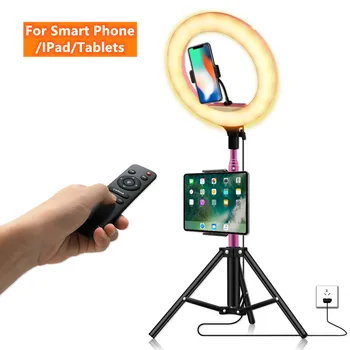 

13'' LED Ring Light With Tablet Phone Holder & 2M Tripod Photography Kit Makeup Selfie Photo Live Stream Lighting For iPad