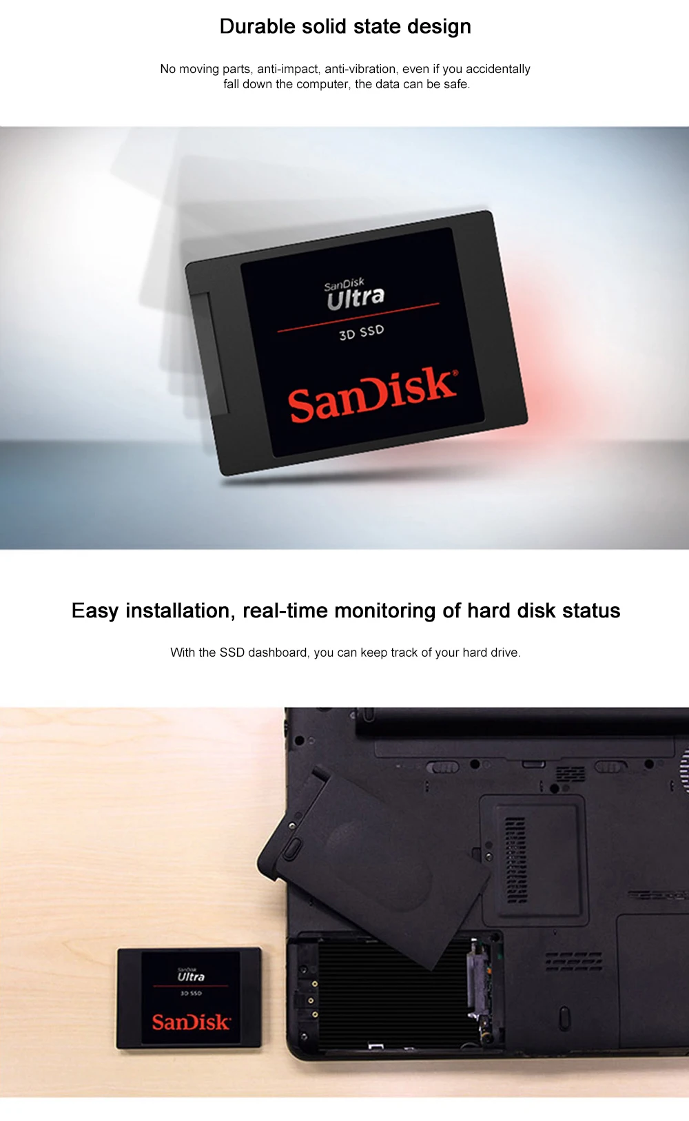 Sandisk ультра 3D Внутренний твердотельный накопитель 560 МБ/с. SATA III SSD 250 ГБ 500 1 ТБ HDD жесткий диск для ноутбука