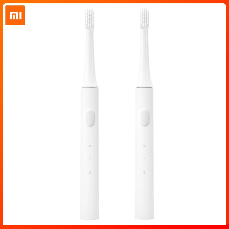 Xiaomi Mijia T100 звуковая электрическая зубная щетка для взрослых Водонепроницаемая ультра звуковая автоматическая зубная щетка с зарядкой от USB - Цвет: 2 PCS white