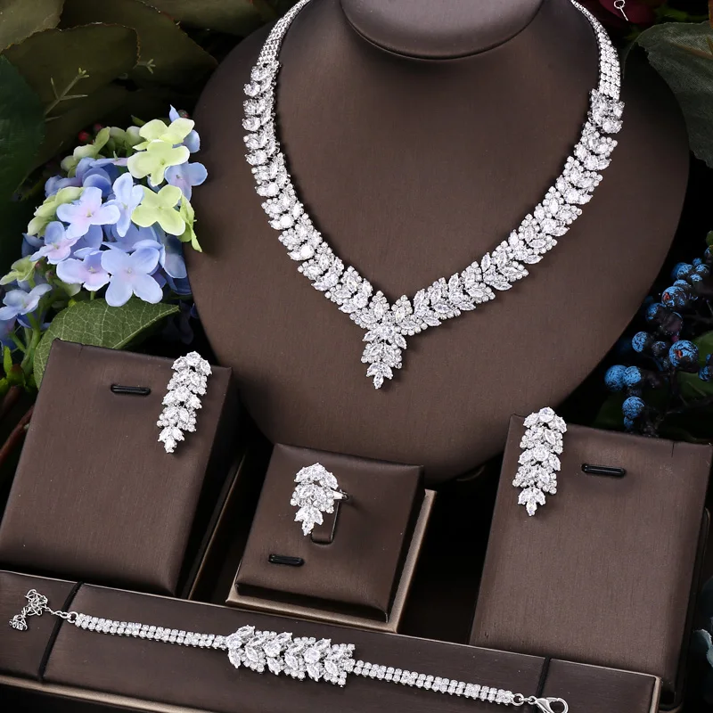 4pcs Bridal Zirconia Full Jewelry Sets 1