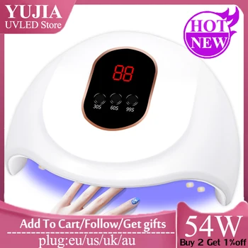 

54W Professional USB Nail Dryer UV LED Lamp Smart Sunlight Curing All Gel Polish Non-harmful Fast Dry Nail Art Machine