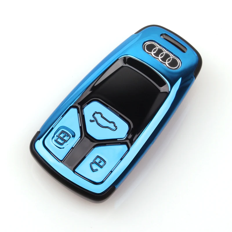 

ABS Car Key Cover Case For Audi A4 A5 S4 S5 B9 8W Q7 4M Q5 TT TTS RS Coupe Roadster 2017 2018 Smart Remote Fob Key Case Shell