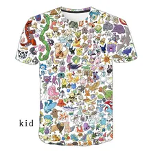 harajuku 3d футболка Пикачу с короткими рукавами для мужчин и женщин, детская высококачественная повседневная одежда, футболка с покемонами, шорты для улицы