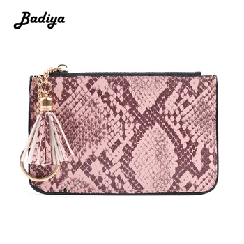 

Badiya Women Wallet Personlity Retro Serpentine Tassel Zipper Clutch Bag Multi-card Slot ID Holder Hanging Key Purse Coin Pocket