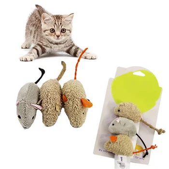 

Interactive Chewing Toys Funny Random Color Cat Toy Simulation Mouse Cute Rat Pet Supplies 3Pcs Plush