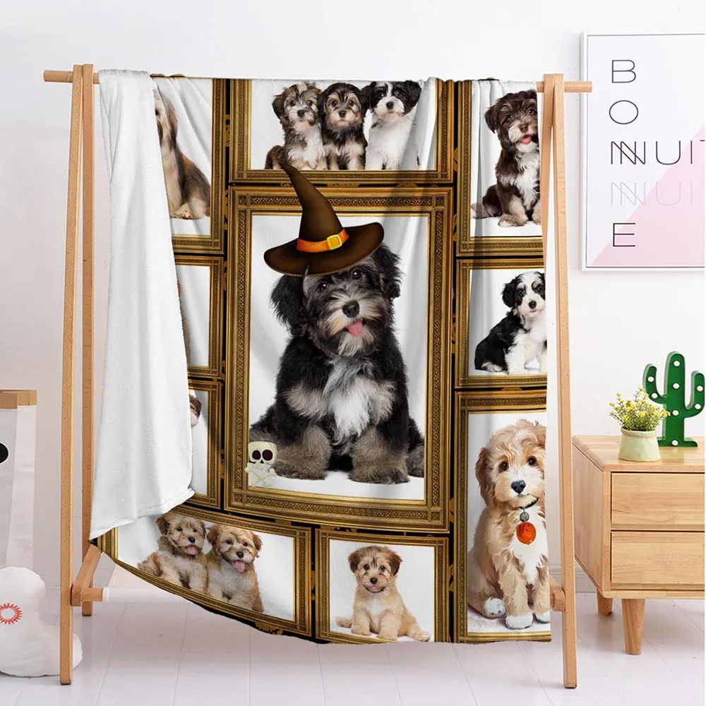 

2020 Pet dog animal Custom blankets Large and small size throw blanket tapestry sleeping blanket flannel blanket bedding